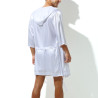 MenSexyWear Peignoir effet satiné LONG SLIT Blanc